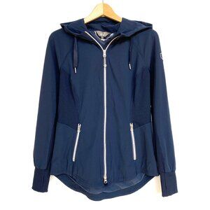 Goode Rider Womens Equestrian Hooded Softshell Jacket Size S Navy Horse Riding